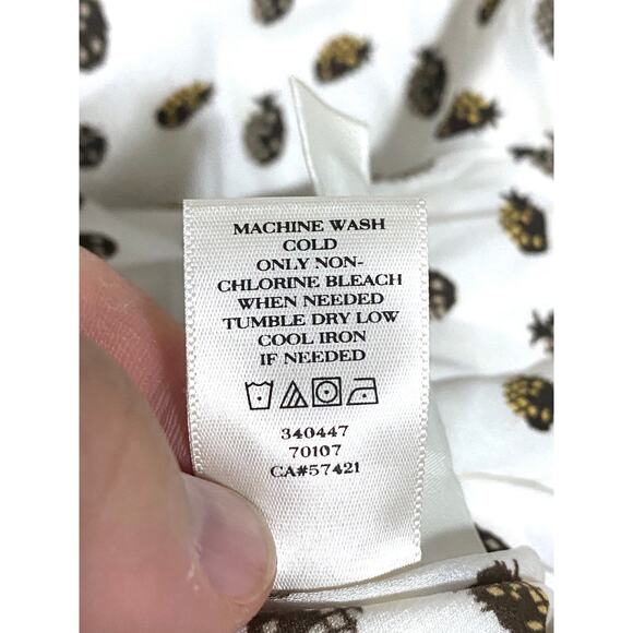 Ann Taylor Pineapple Shirt Polyester Top Blouse Womens Small Petite SP NWT - Picture 8 of 8